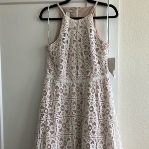 Maggy London white overlay lace dress NWT size 8